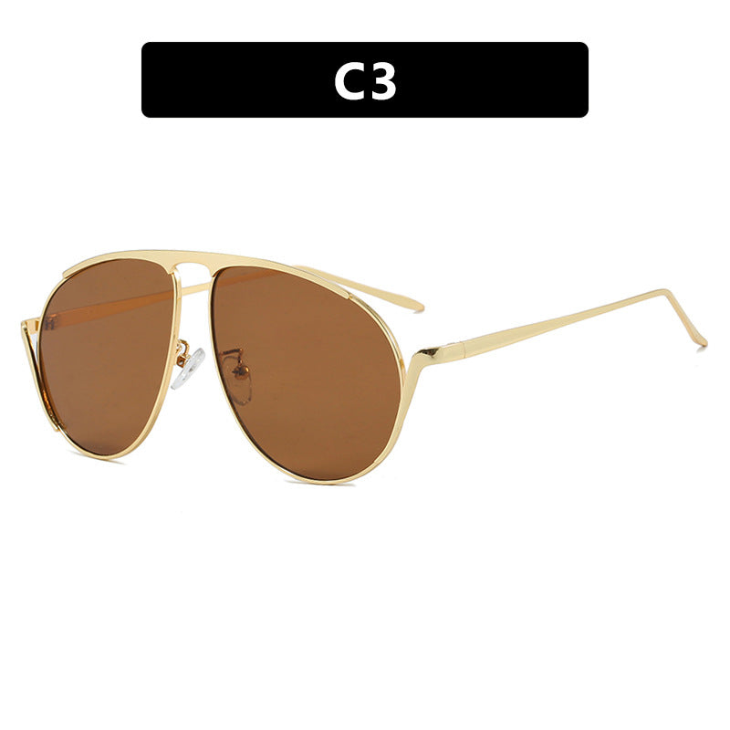Damen modische Piloten-Sonnenbrille mit polarisierten Gläsern und elegantem Metallrahmen Karnz