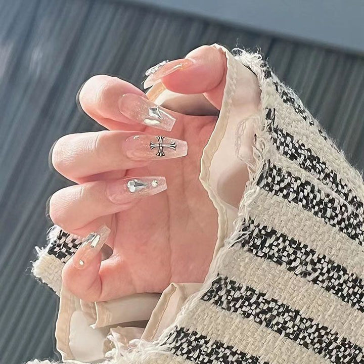 Dekoratives Edelstein Press-On Nagelset Karnz