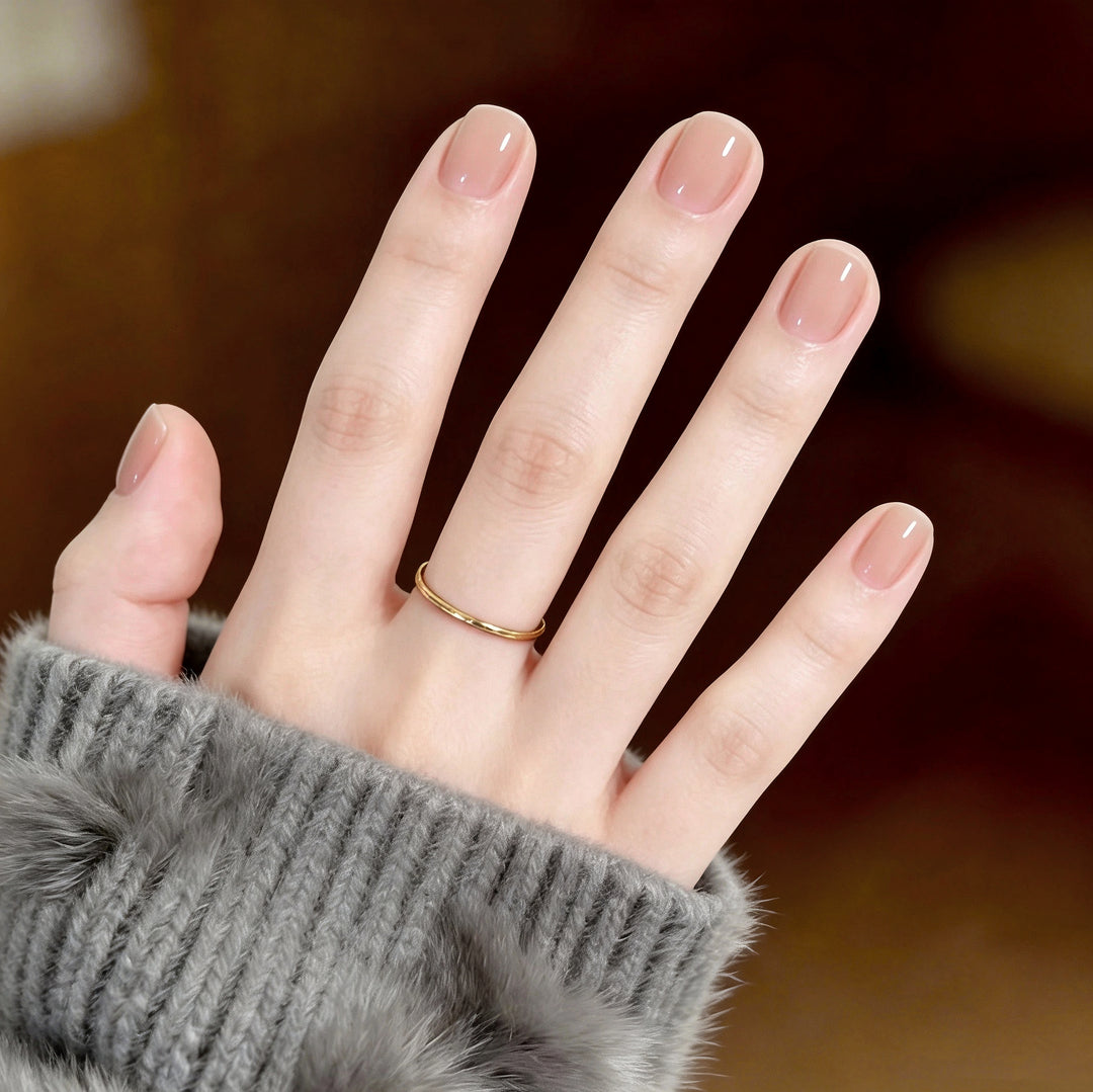Glänzendes Natürliches Press-On Nail Set