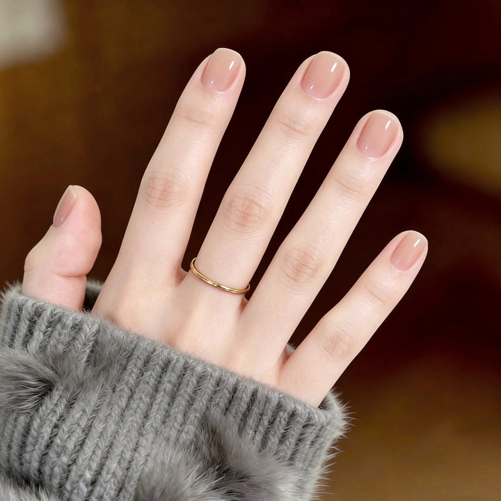 Glänzendes Natürliches Press-On Nail Set