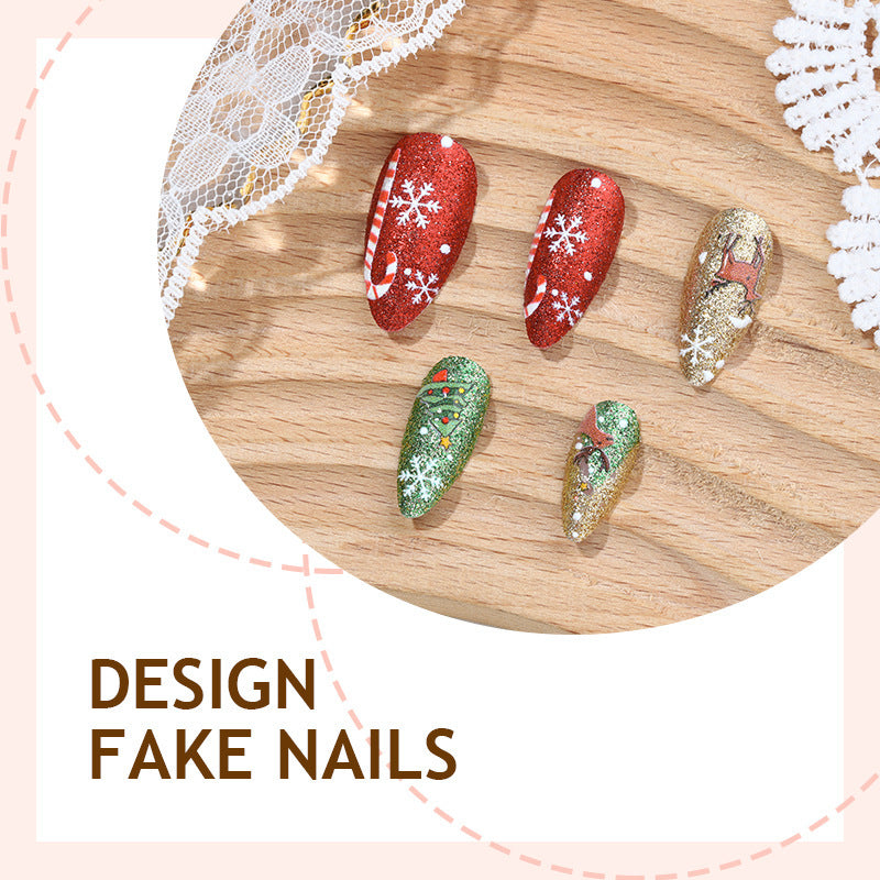 Festliches Kunstnagelset mit Wintermotiven Karnz