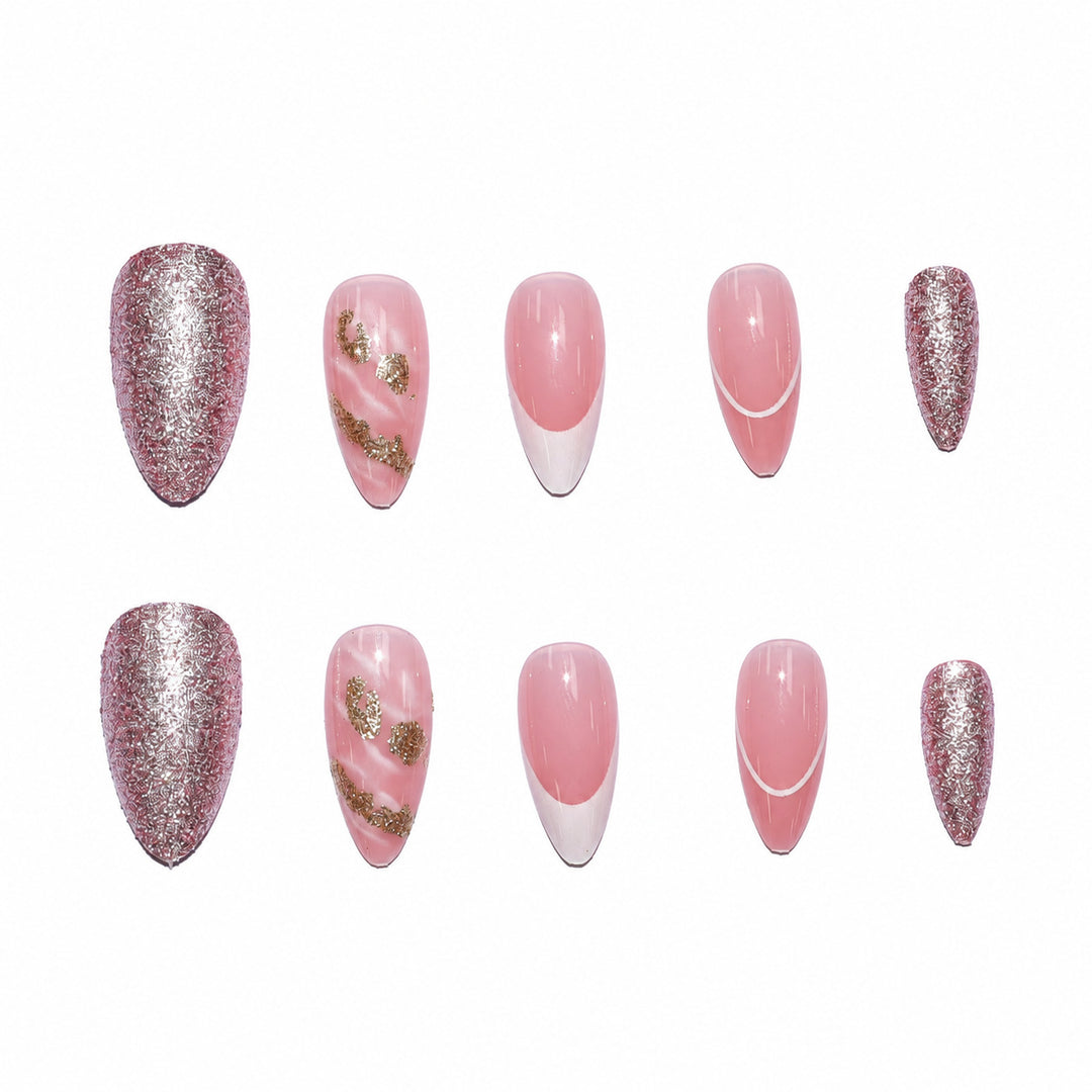 Premium Nagelkunst Set mit Glitzer und Blumenmuster Karnz