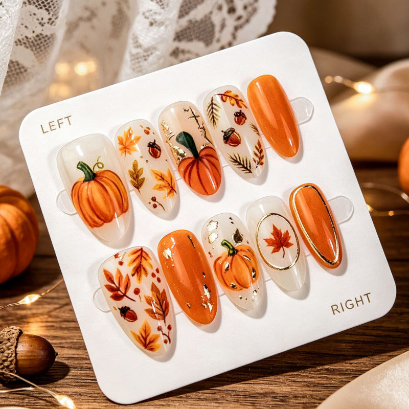 Herbst Themed Press-On Nagelkunst Set