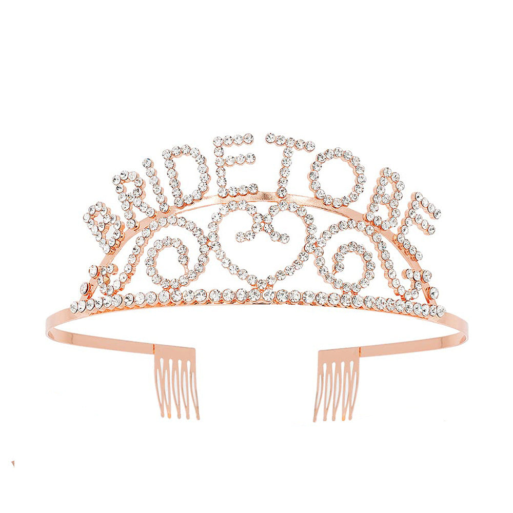 Damen Glitzernde Tiara mit Herzmotiven Karnz