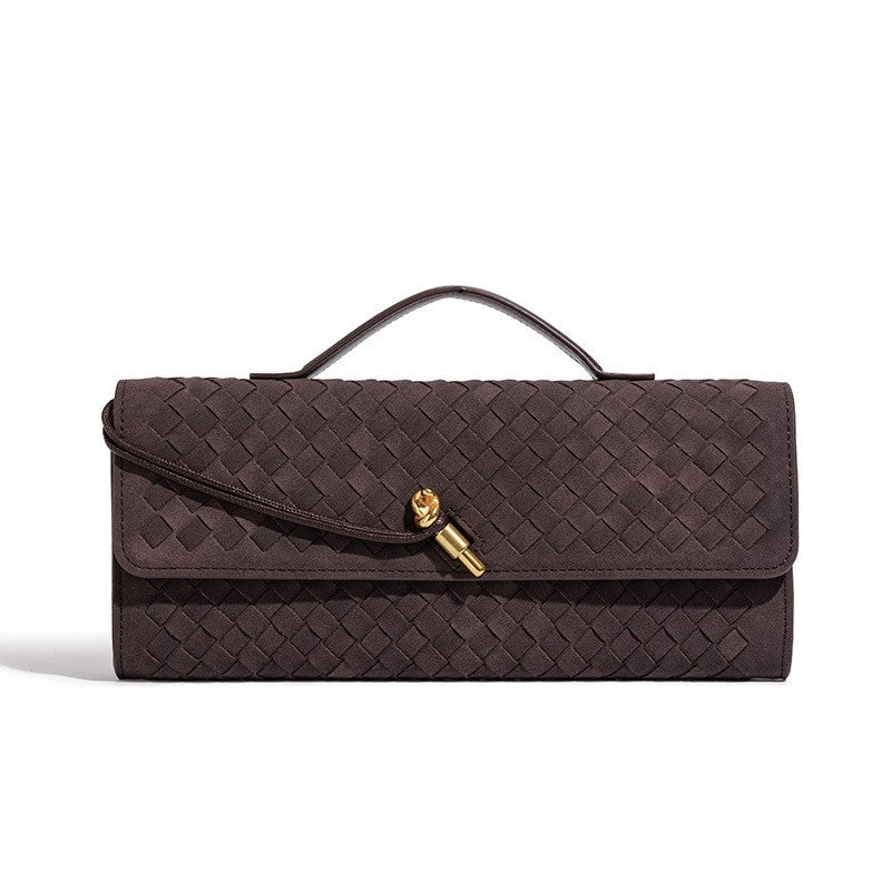 Skulptierte Wildleder-Clutch-Tasche Karnz