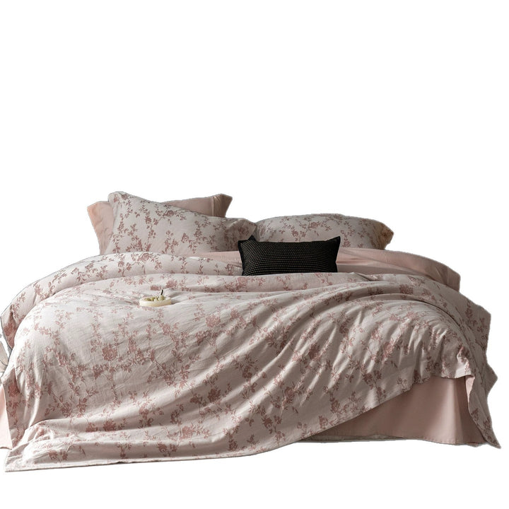 Luxus Baumwollsatin Wendebettbezug Set mit scrollendem Jacquarddruck und maßgeschneideter Säume