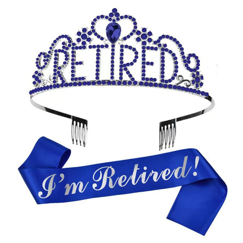 Damen Festliche Tiara mit Aufschrift und Satin-Schärpe Karnz