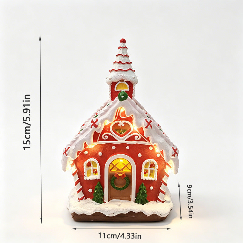 Beleuchtete Weihnachtsdorf-Dekoration mit beweglichen Figuren Karnz