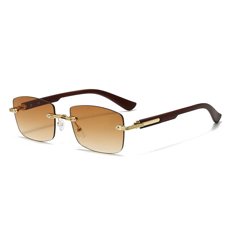 Damen modische quadratische Sonnenbrille mit eleganten Holzakzenten Karnz