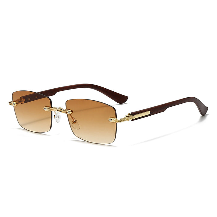 Damen modische quadratische Sonnenbrille mit eleganten Holzakzenten Karnz