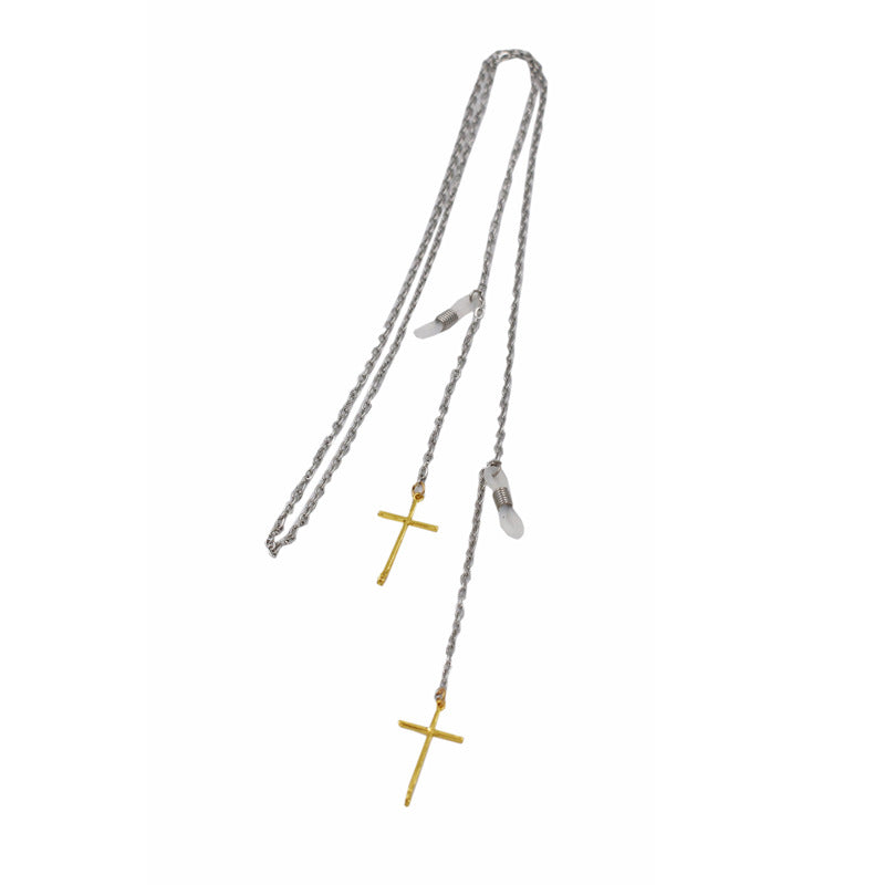 Cross Anhänger Brillen Kette Karnz