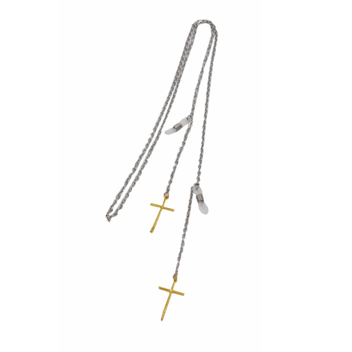 Cross Anhänger Brillen Kette Karnz