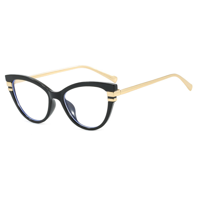 Damen Cat-Eye Sonnenbrille mit elegantem Kunststoffrahmen und goldenen Akzenten Karnz