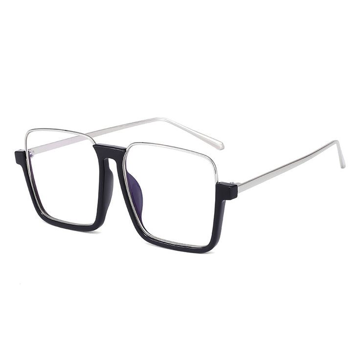 Damen quadratische Sonnenbrille mit transparentem Rahmen und polarisierenden Gläsern Karnz
