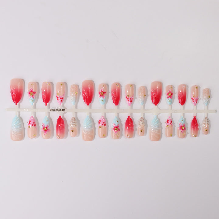 Floral Design Acryl Nagelspitzen Set Karnz
