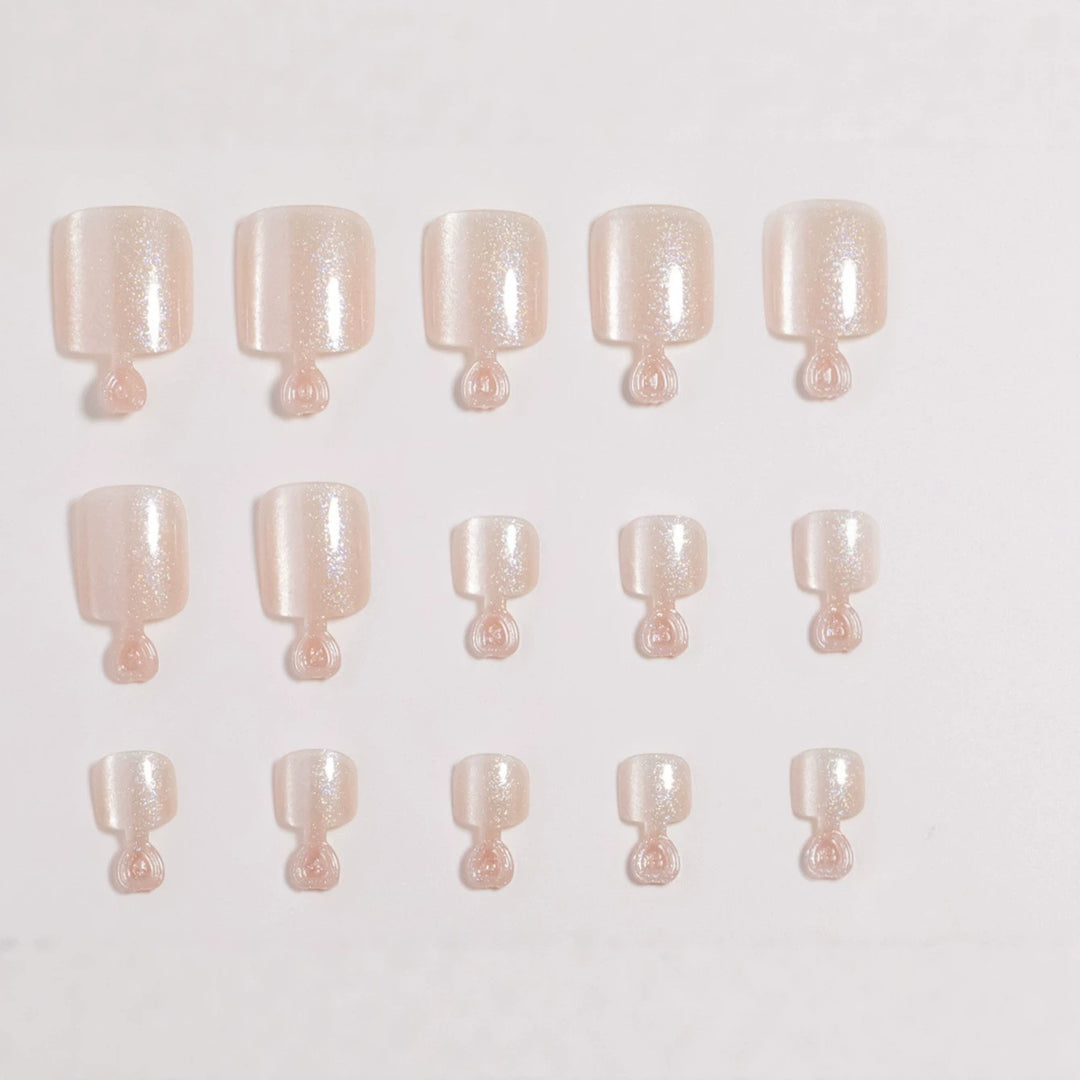 Premium Glitzernde Faux Gel Press-On Zehen Karnz
