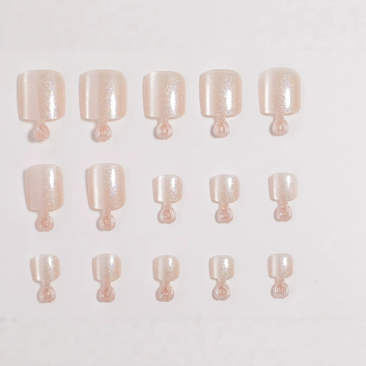 Premium Glitzernde Faux Gel Press-On Zehen Karnz