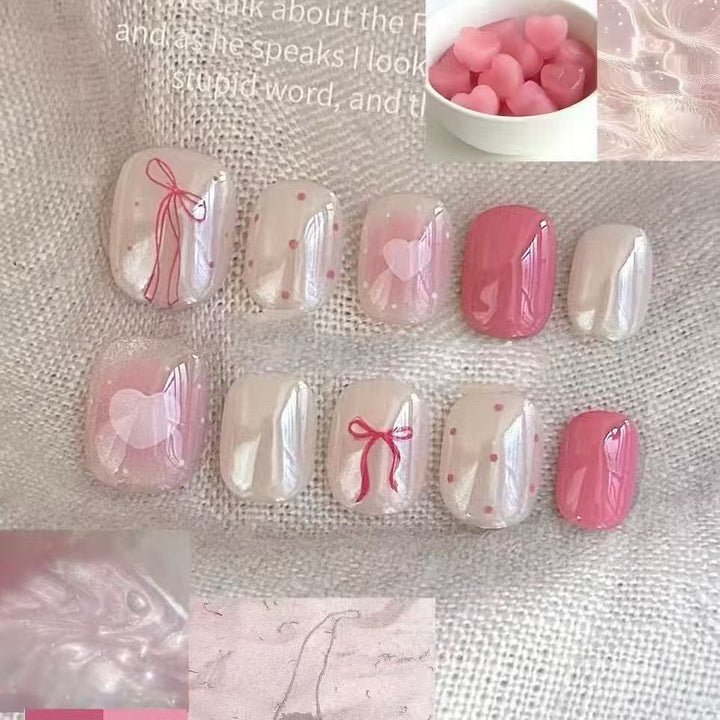 Romantisches Herz-Themen Nagelkunst Set Karnz