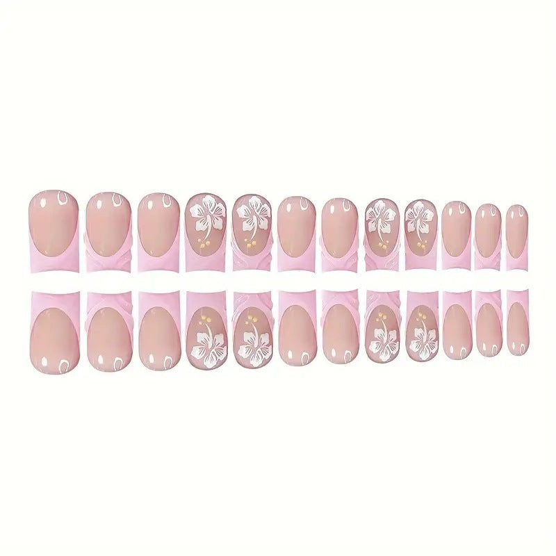 Elegante Florale Kunst Nagelverzierungen Karnz