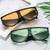 Damen Fashion-Sonnenbrille mit futuristischem, transparentem Rahmen und großem Schutz Karnz