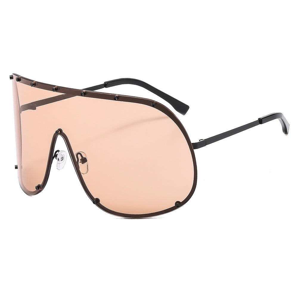 Damen futuristische Sonnenbrille mit großem Rahmen und innovativem Design Karnz