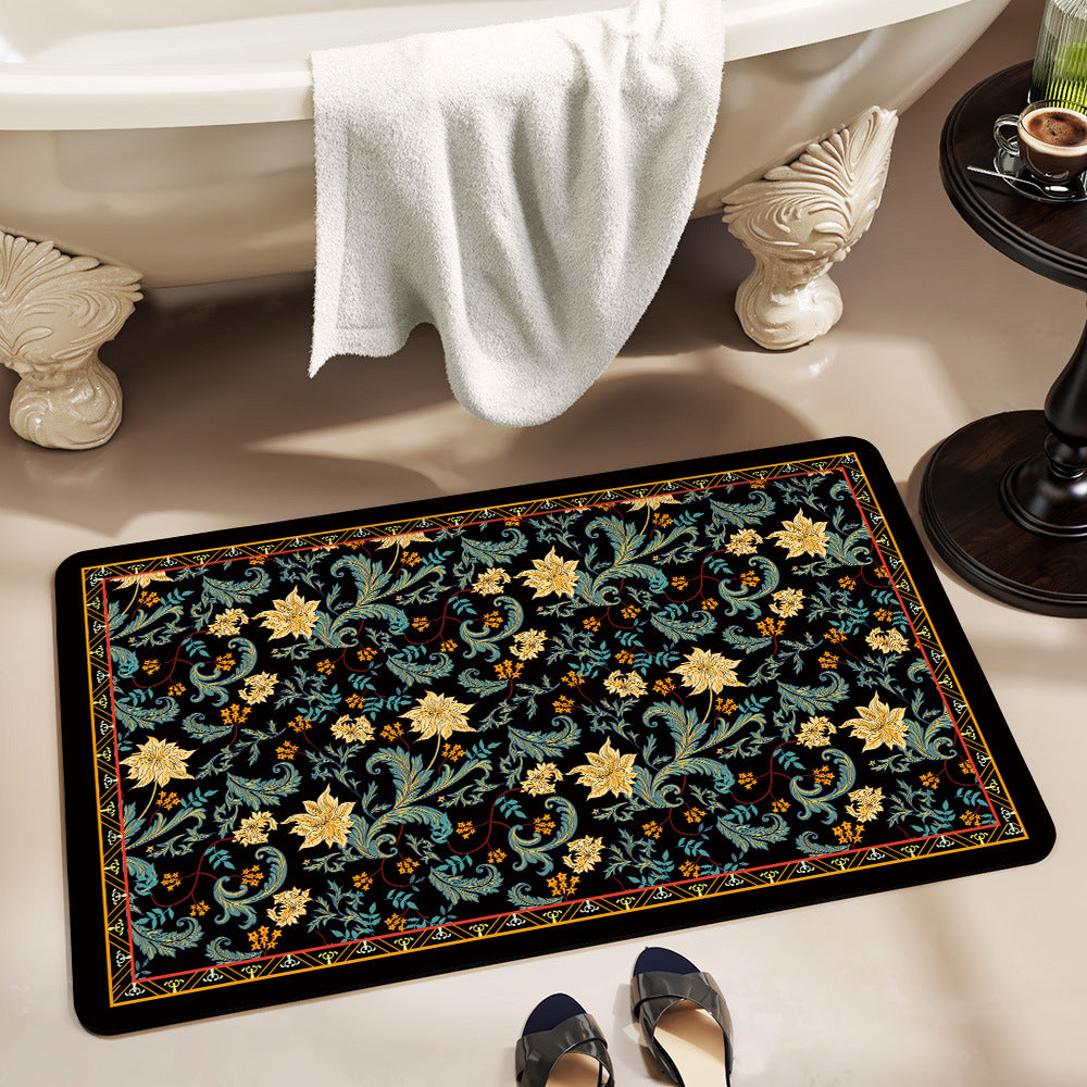 Vintage Floral Pattern Badmatte Karnz