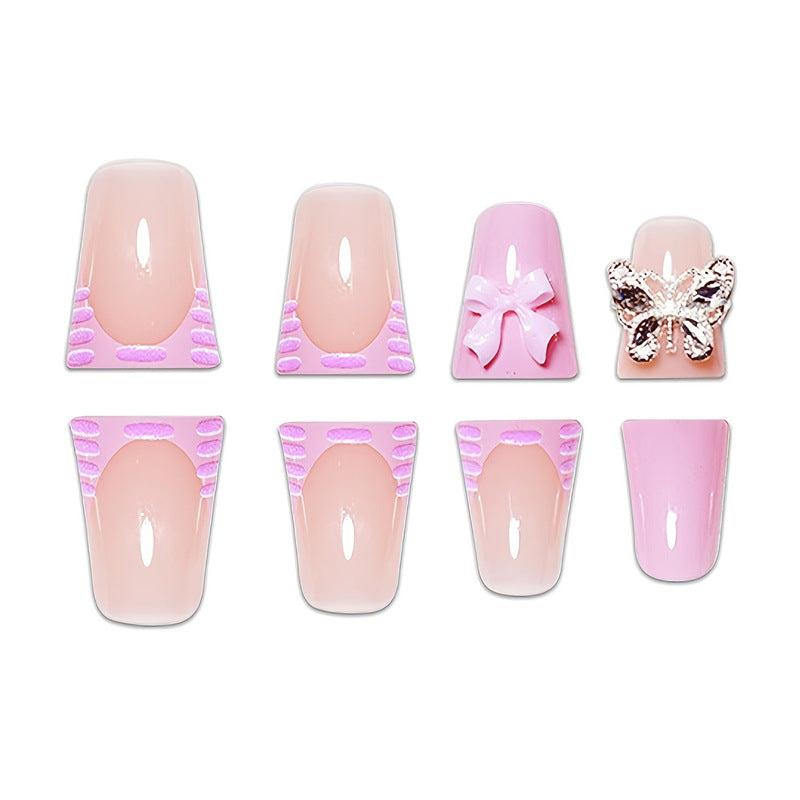 Verspieltes florales Design Press-On-Nagelverlängerungen Karnz