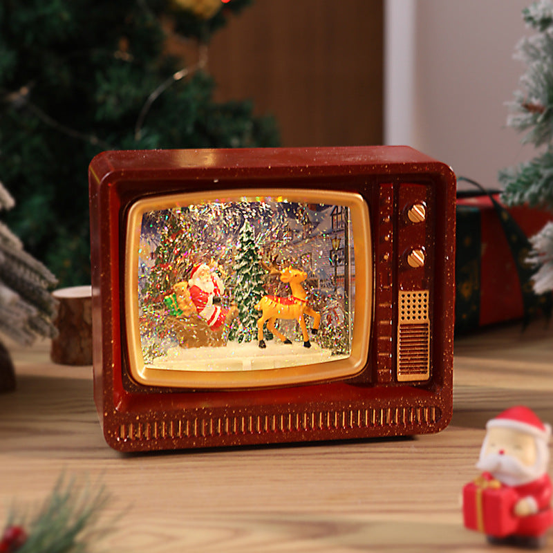 Nostalgisches Weihnachtsfernseher-Dekor Karnz
