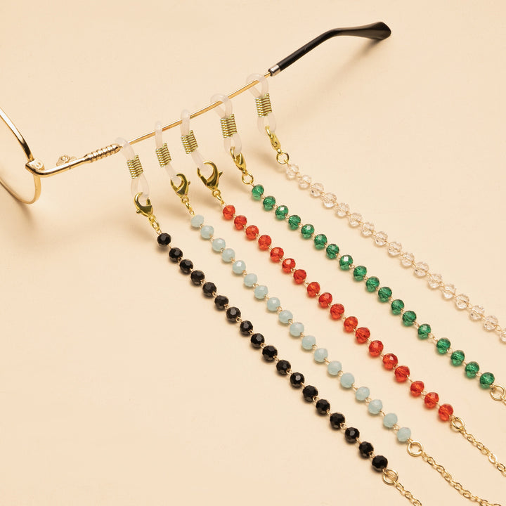 Elegante Perlen Brillen Kette Karnz