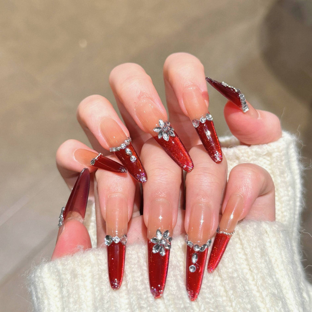 Premium Strass-verzierte Acrylnägel Karnz
