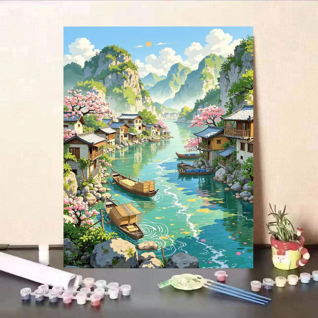 Scenic Landscape DIY Malen nach Zahlen Kunstset Karnz