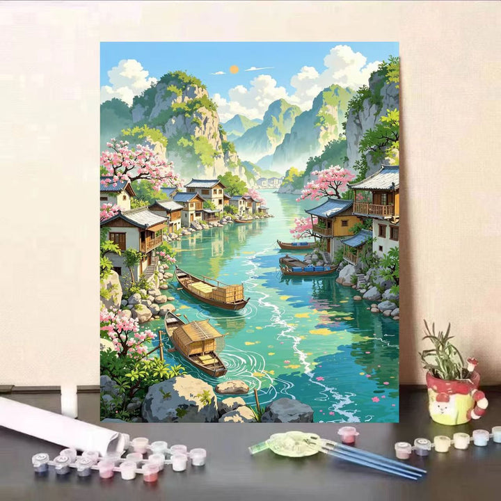 Scenic Landscape DIY Malen nach Zahlen Kunstset Karnz