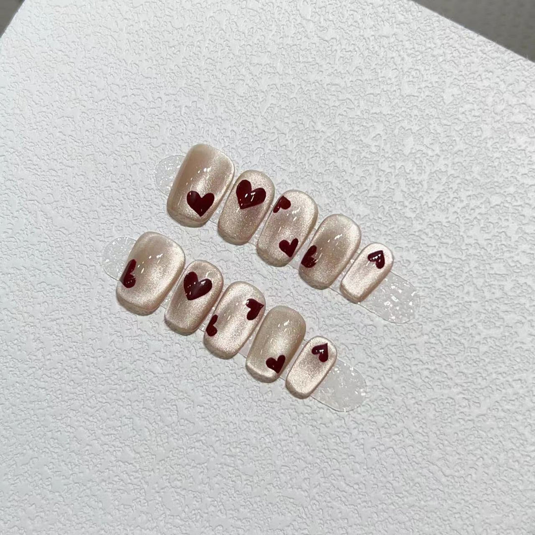 Herz-Muster Druck-Nagelkunst Set Karnz