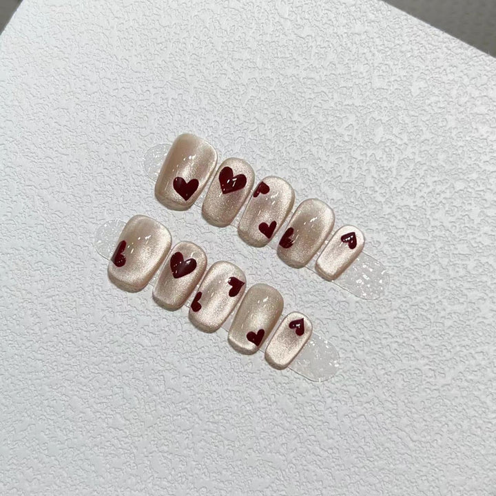 Herz-Muster Druck-Nagelkunst Set Karnz