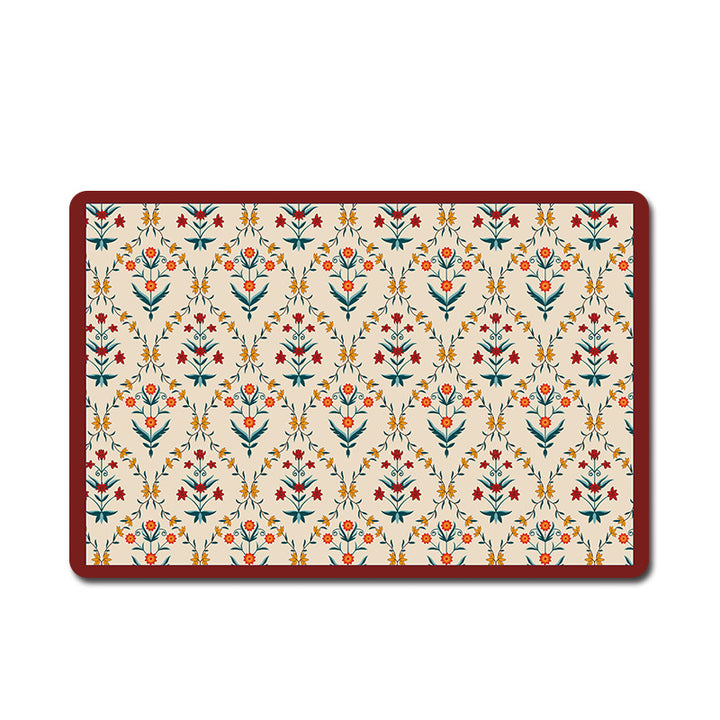 Vintage Floral Pattern Badmatte Karnz