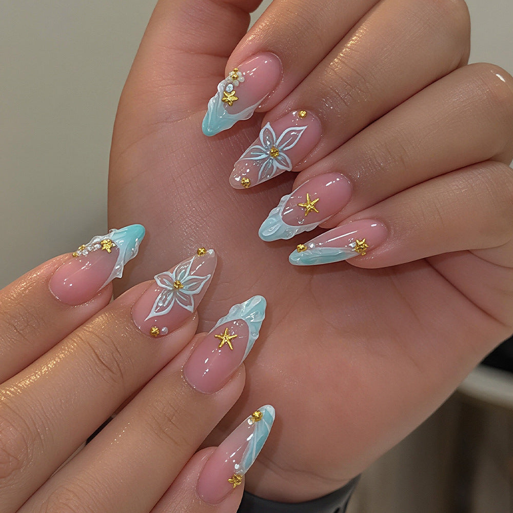 Künstlerische Schmetterling-Themen Press-On Nagelkunst Karnz