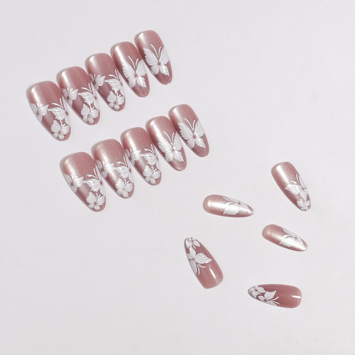 Premium Künstlerische Druck-Nagelset mit Floralen Akzenten Karnz