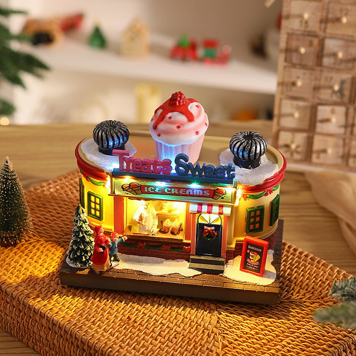 Nostalgische Eisdiele mit LED-Beleuchtung Karnz