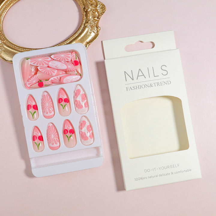 Premium Press-On Nail Set mit dekorativen Akzenten Karnz
