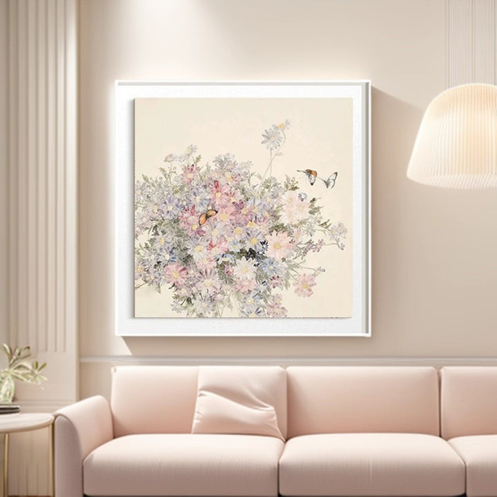 Abstrakte Blumenartige Kunstleinwand