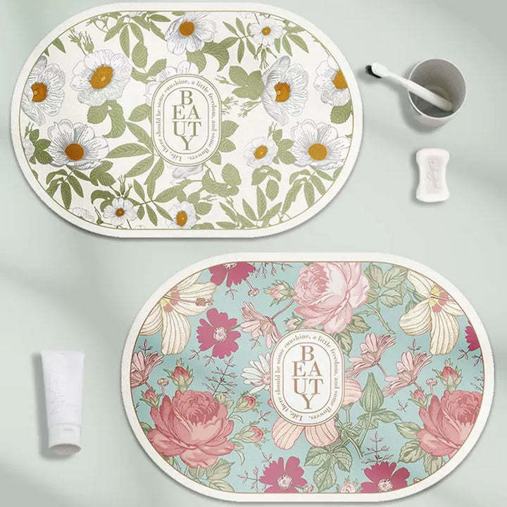 Botanischer Druck Badezimmermatte für Zuhause