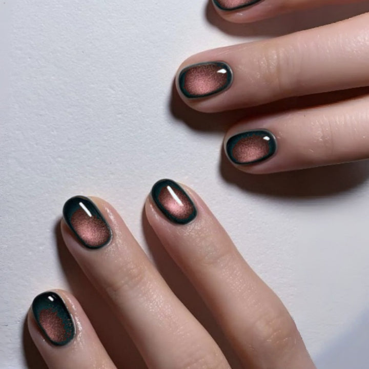 Stilvolle Gradient Press-On Nägel Karnz