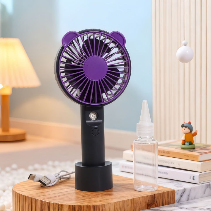 Damen Tragbarer Handventilator mit niedlichem Bärenkopfdesign Karnz