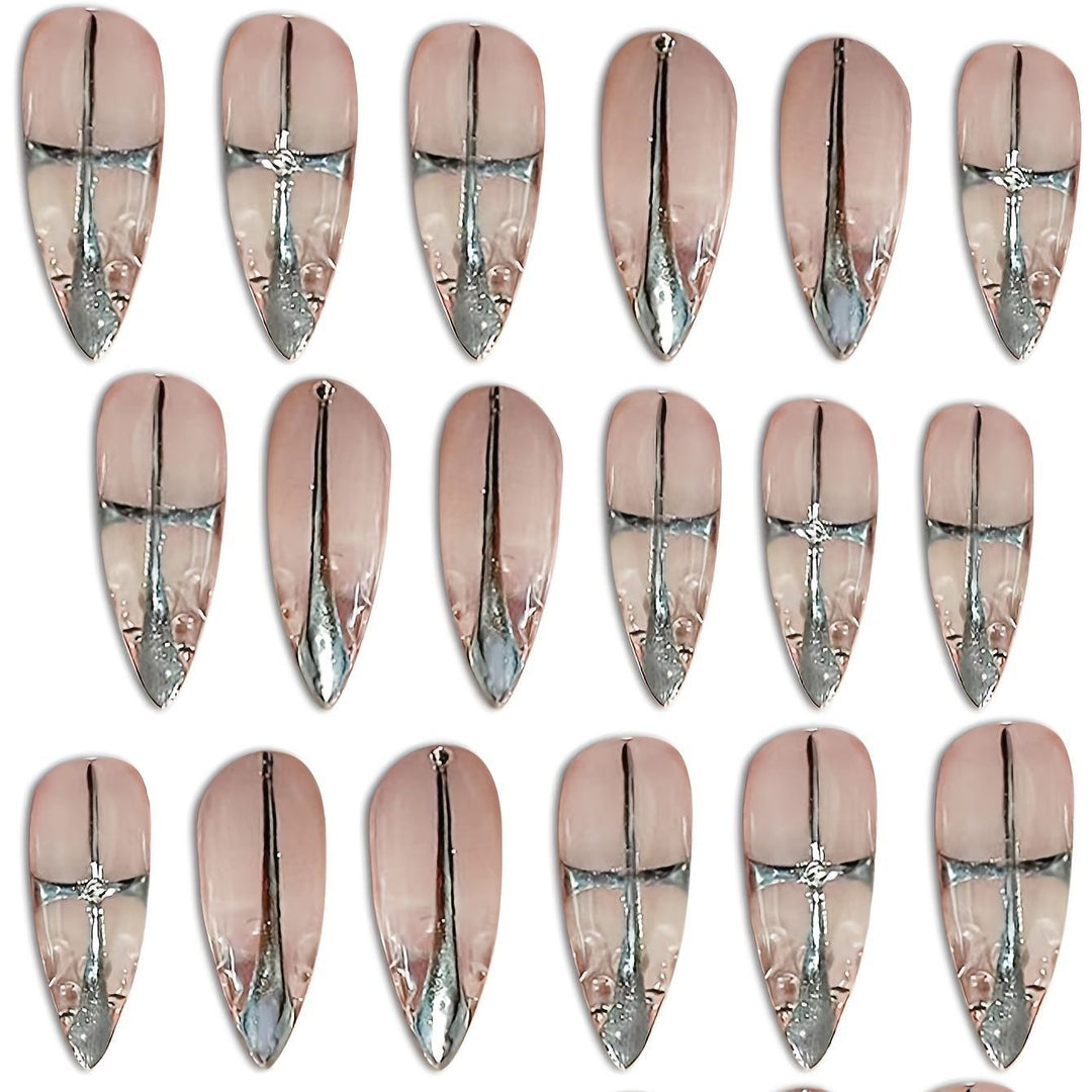 Elegantes Stiletto Press-On Nagelset Karnz