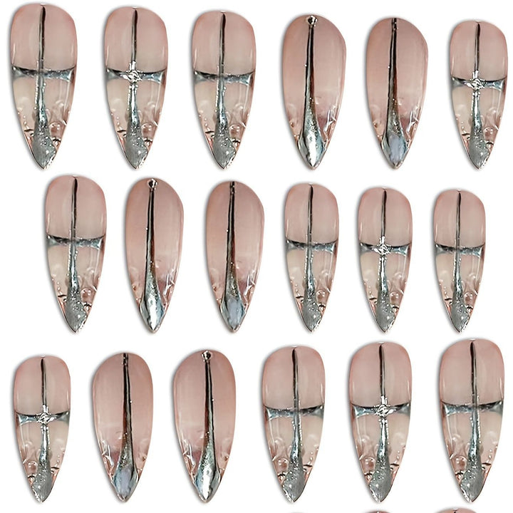 Elegantes Stiletto Press-On Nagelset Karnz