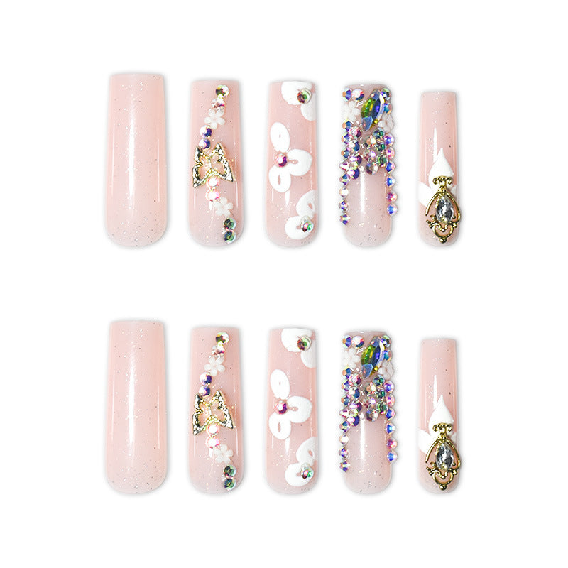 Blumen Decorative Press-On Nagelverlängerungen Karnz