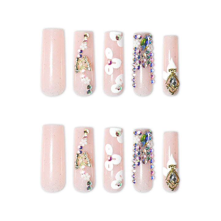 Blumen Decorative Press-On Nagelverlängerungen Karnz