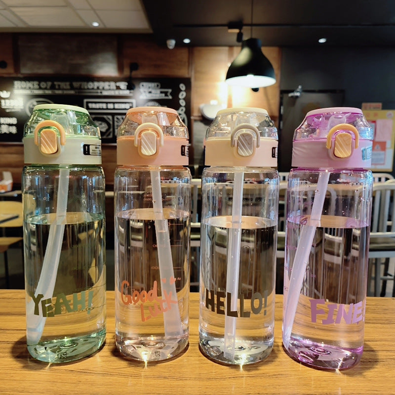 Damen Ergonomische Trinkflasche mit integriertem Strohhalm Karnz