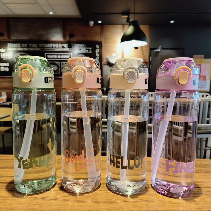 Damen Ergonomische Trinkflasche mit integriertem Strohhalm Karnz