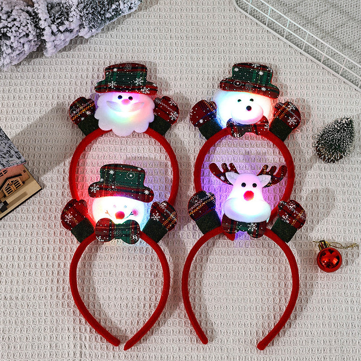 LED Leuchtender Weihnachts-Haarreifen mit Rentier-Motiv Karnz